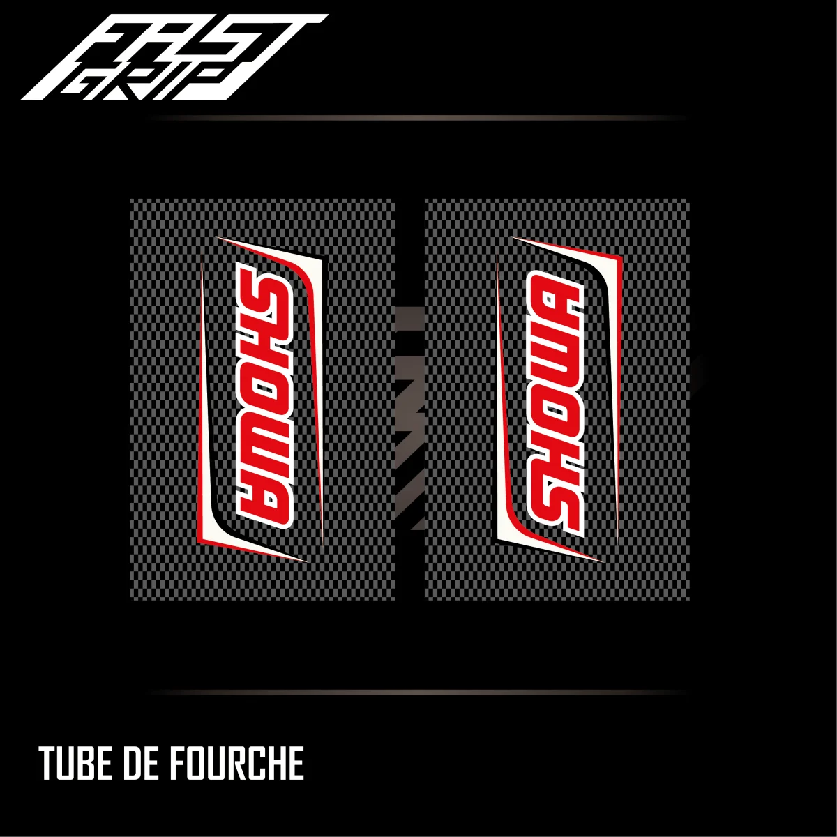 Kit autocollant tube de fourche SHOWA fond carbone - Tout pour Créer des Expériences Mémorables en Extérieur - {'count': 1, 'name': 'choix'}