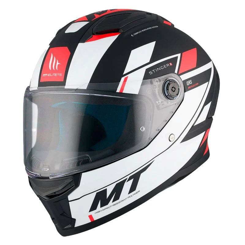 Casque intégral MT Helmets - Stinger noir blanc Guitar rouge mat - ​Drones Professionnels & Grand Public | Boutique Française