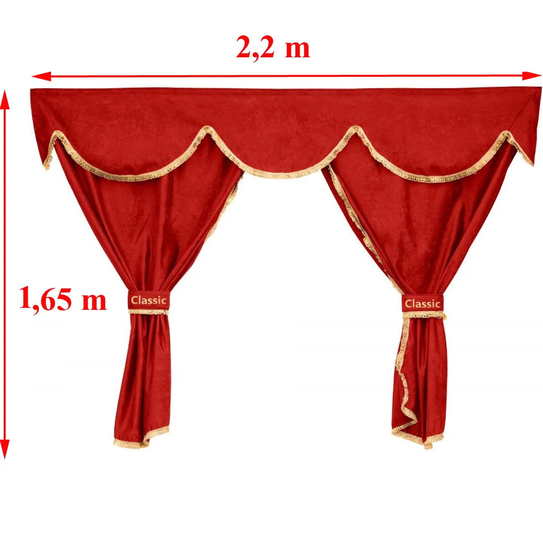 Ensemble de rideaux arrière de cabine modèle Classic en 1 pièce 220cm x165cm - Accessoires Outdoor pour Plus de Liberté de Mouvement Lit mezzanine 90 x 200 cm rose avec toboggan, tour, tunnel et matelas