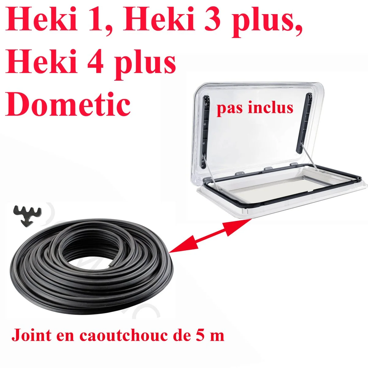 Dometic, Joint entre le cadre supérieur et le toit du véhicule pour les lanterneaux Heki 1, Heki 3plus, Heki 4plus - Accessoires Outdoor pour Plus de Liberté de Mouvement - {'count': 1, 'name': 'luxe'}