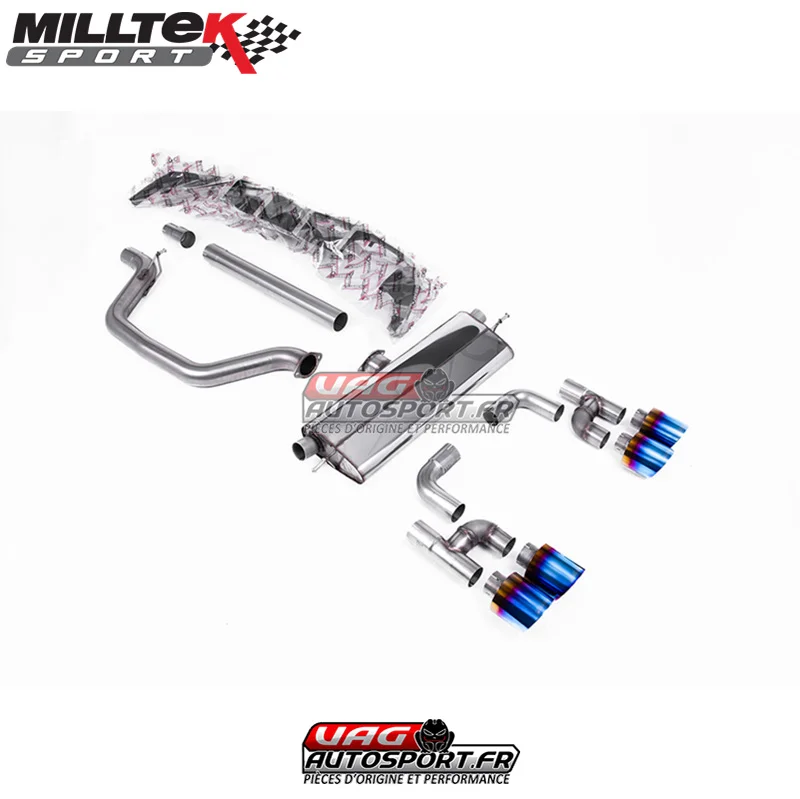 Ligne FAP Road+ Homologation cours silencieux arrière Montage obligatoire SSXVW691 Sorties GT115 Titanium Burnt VW Golf MK8 GTI 245cv Look Golf sorties FAP SSXVW698 Milltek Saldi Straordinari Offerte Speciali Disponibili Adesso