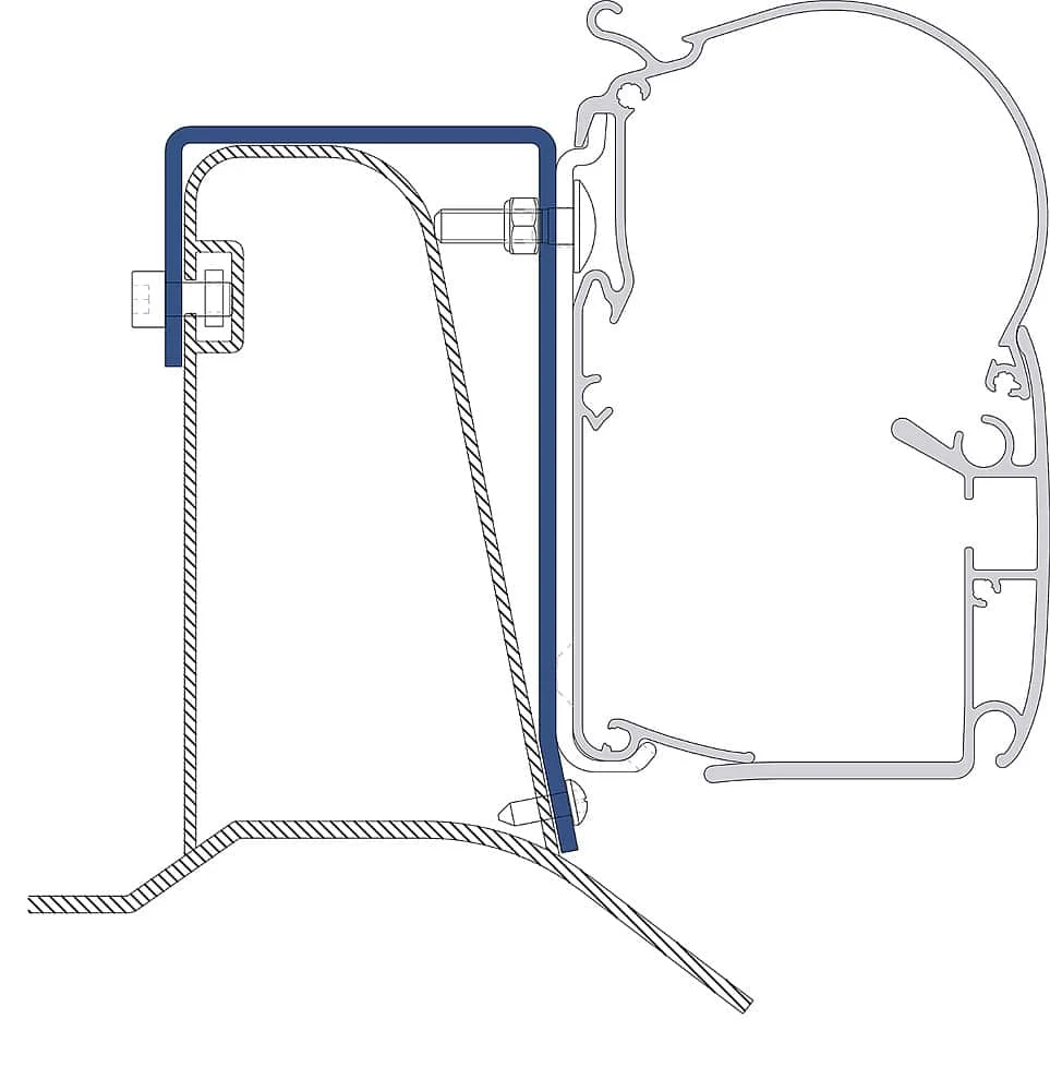 Kit adaptateur pièces store mural Dometic PerfectWall Ducato H2 Roofrail Offre limitée temps
