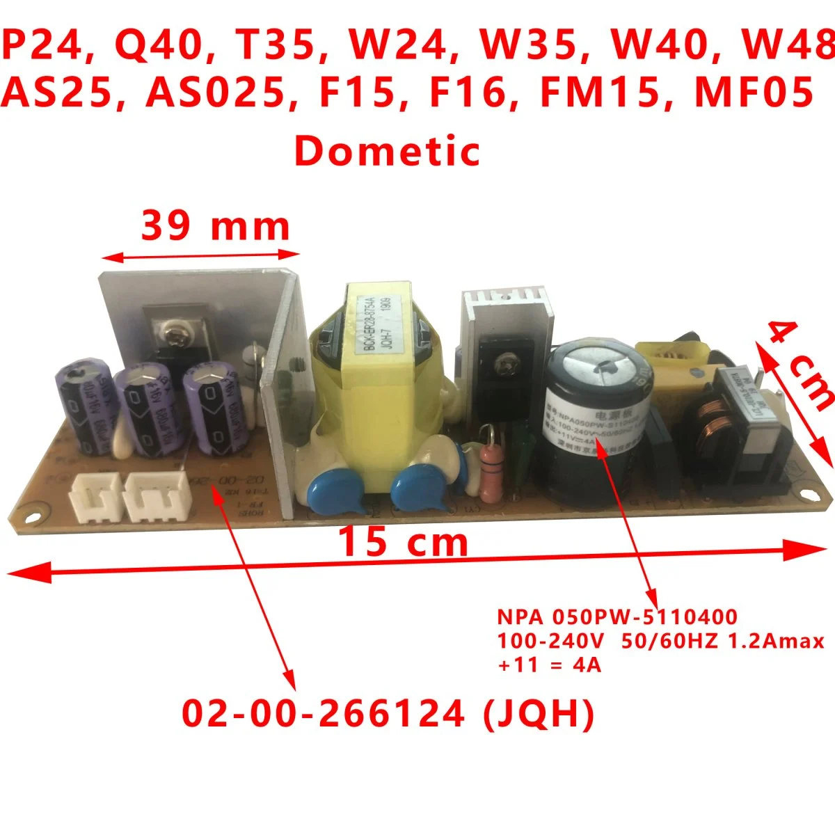 Convertisseur 02-00-266124(JQH) pour AS25, F05, F15, F16, FM15, T35AC/DC, G35 AC/DC, W40 AC/DC, W35 AC/DC, W48 AC/DC TE Cooler etc. par Dometic - Accessoires Outdoor pour Plus de Liberté de Mouvement - {'count': 1, 'name': '813MM'}