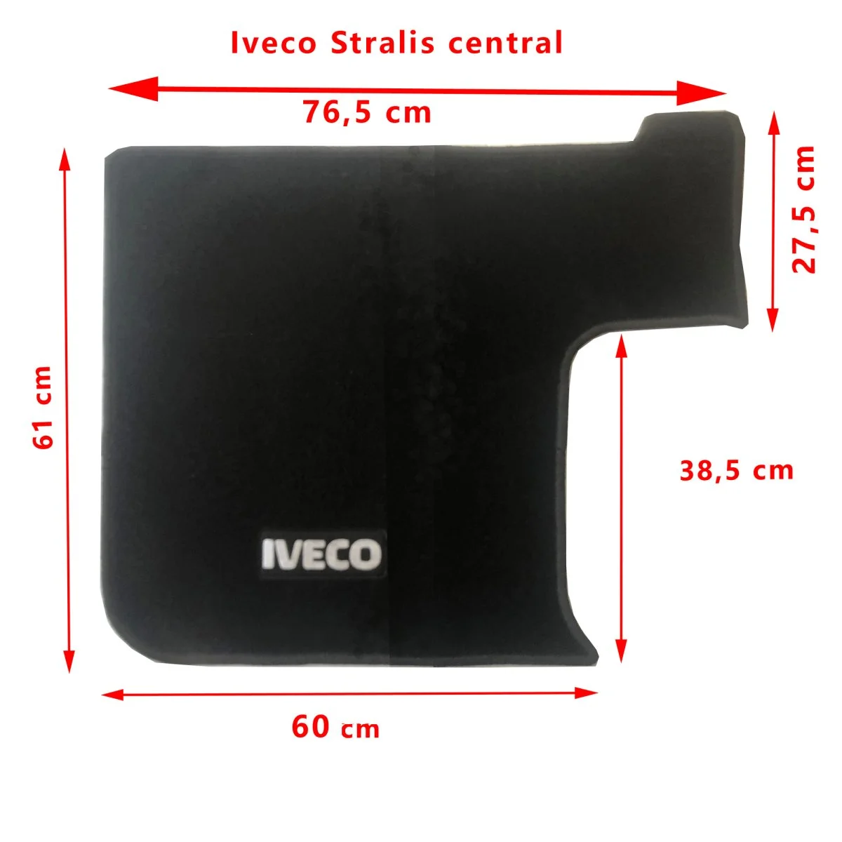 Tapis Iveco Stralis milieu central moquette noir avec broderie IVECO en blanc - Accessoires Outdoor pour Plus de Liberté de Mouvement Tapis Sendai rectangle in-outdoor - Louis de Poortere