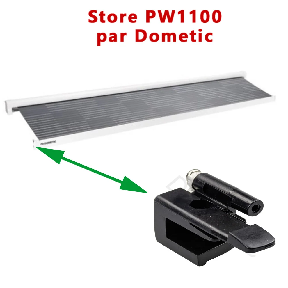 Partie qui permet de fixer le pied à l’angle du panneau avant coté GAUCHE du store de camping-car PW1100 par Dometic - Accessoires Outdoor pour Plus de Liberté de Mouvement - {'count': 1, 'name': 'fiamma'}