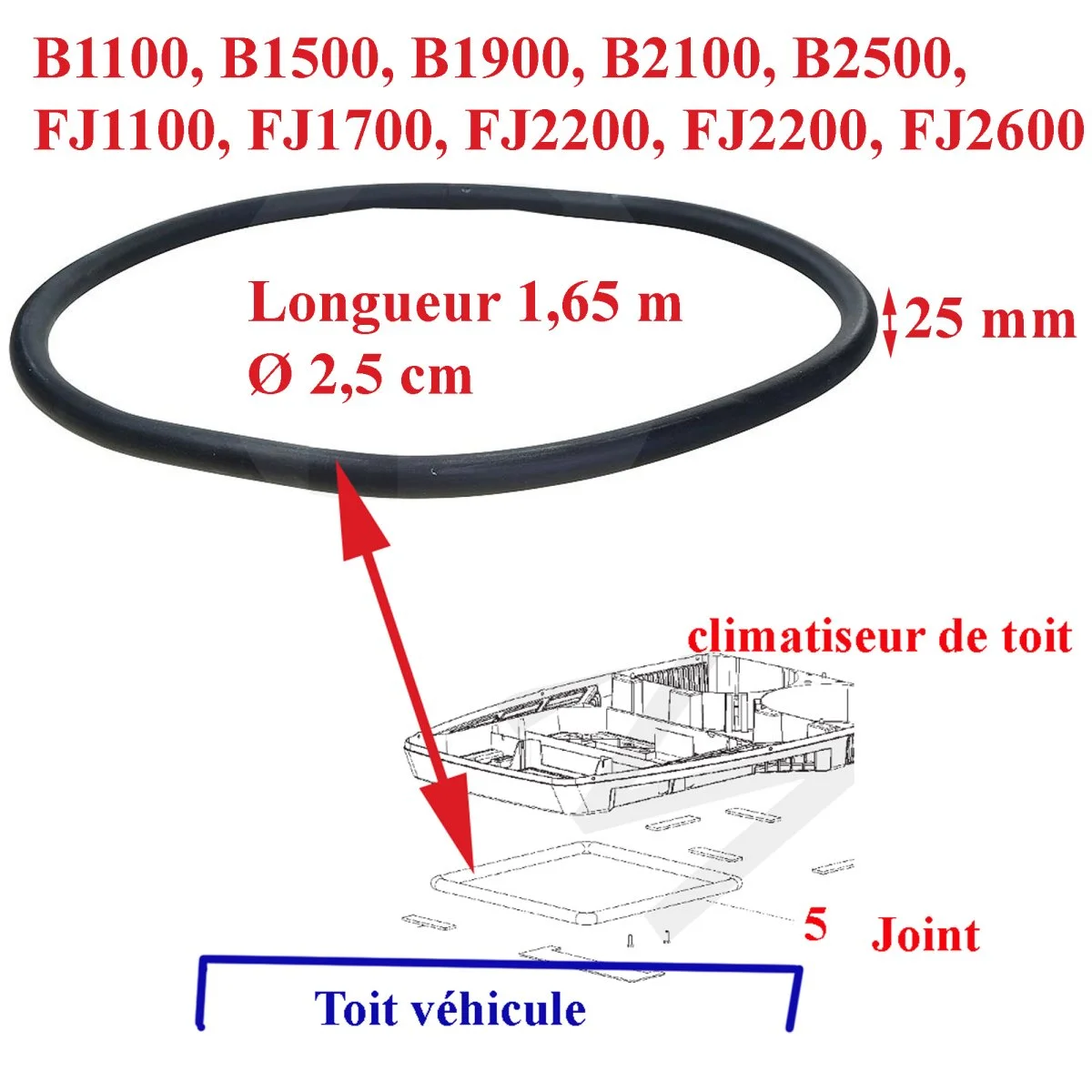 Dometic joint climatisation toit modèles 815EU09 Blizzard B1100 B1500 B1900 B2100 B2500 FJ2200 FJ2200 FJ2600 Accessoires Outdoor Liberté Mouvement