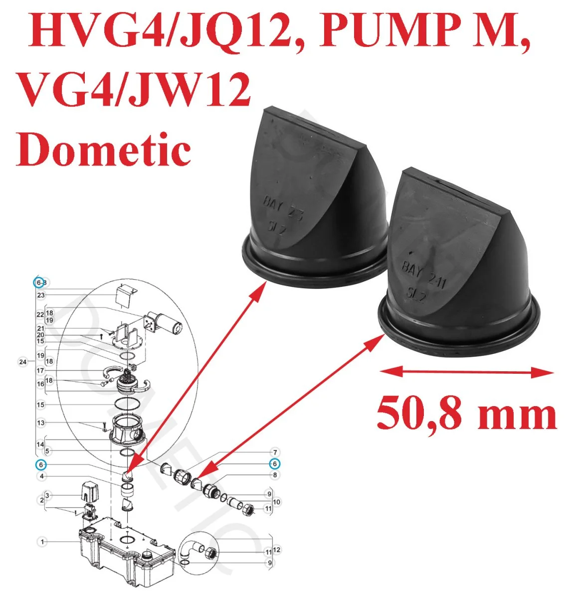 Dometic, 2 clapets anti-retour pour les toilettes: HVG4/JQ12, PUMP M, VG4/JW12 - Accessoires Outdoor pour Plus de Liberté de Mouvement Clapet anti retour hydraulique en ligne 1/2'' tarage 4b