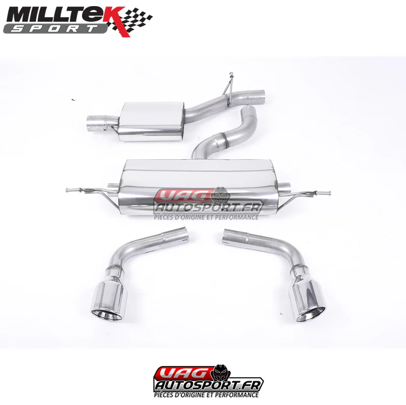 Demi-ligne (CatBack) – Avec silencieux intermédiaire – Sorties Dual Tip GT100 – Audi TT Mk2 3.2 Quattro – (2006 – 2010) – SSXAU146 – Milltek - Saldi Straordinari – Offerte Speciali Disponibili Adesso