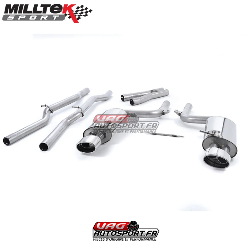 Demi-ligne (CatBack) – Sans silencieux intermédiaire – Sans Valves silencieux Arrière – Sorties Ovales – Audi RS4 B7 4.2 V8 2.0TSI Saloon Avant et Cabriolet – SSXAU117 – Milltek - Saldi Straordinari – Offerte Speciali Disponibili Adesso