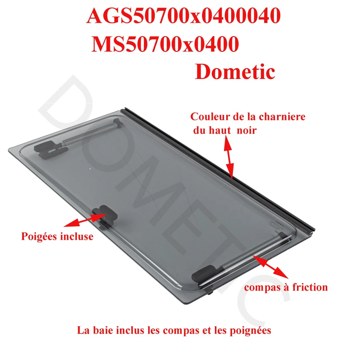 Dometic, vitre plexiglass, ou baie de remplacement de fenêtre de camping-car projetable 700×400 mm AGS50700x0400040 ou MS50700x0400 – DISPONIBLE 22 AVRIL 2026 - Accessoires Outdoor pour Plus de Liberté de projection Mouvement