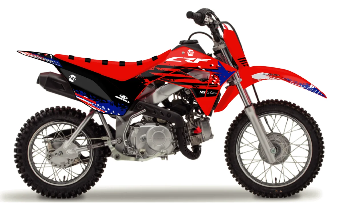 Kit déco NG Honda 110 CRF 2019 -> 2026 | USA Séries - Tout pour Créer des Expériences Mémorables en Extérieur compatible avec le porte-bagages d'origine, en acier inoxydable fabriqué  avec 4 points d'ancrage