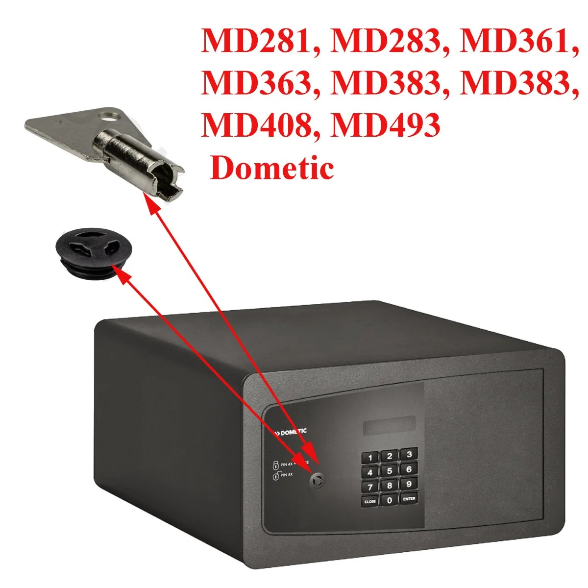 Dometic clef bouchon serrure coffre MD281 MD283 MD361 MD363 MD383 MD383 MD408 MD493 Accessoires Outdoor Liberté Mouvement