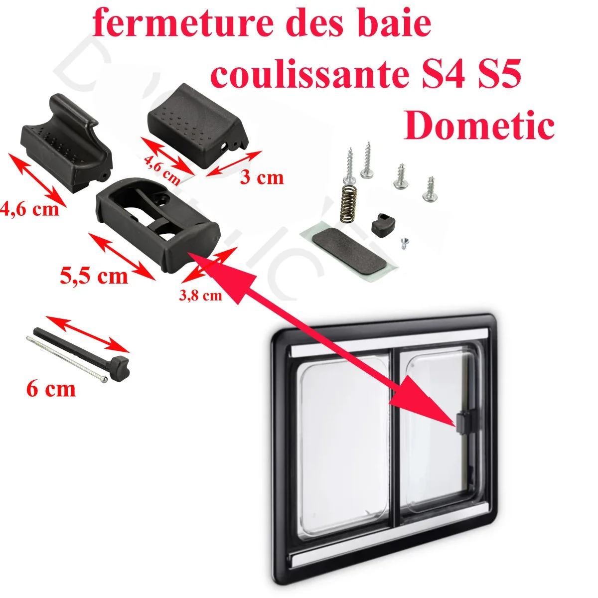 Dometic, fermeture des baie coulissante S4 et S5 - Accessoires Outdoor pour Plus de Liberté de Mouvement 2 Pièces Verrou Baie Coulissante Bloc Avec Clé Fermeture Baie Coulissante  d'aluminium Sécurité Réglable Anti vol Bloque Porte Coulissante | Leroy  Merlin