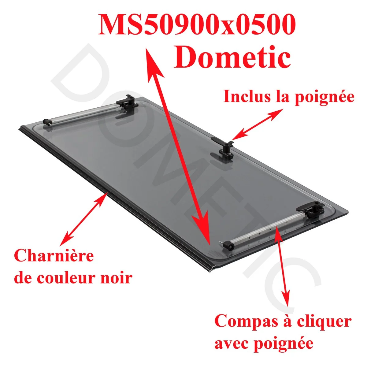 Dometic, vitre plexiglass gris foncé, MS50900x0500 de camping-car 50cm x 90cm - Accessoires Outdoor pour Plus de Liberté de Mouvement - {'count': 1, 'name': 'CARREAU'}