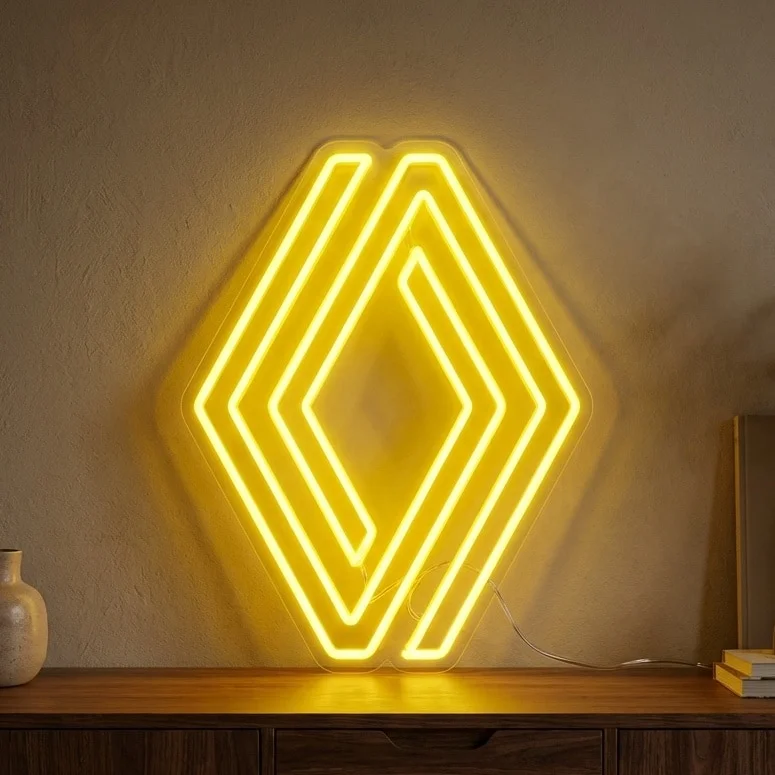Neon Logo Renault - Éclairage de qualité avec frais de port offerts - panneaux lumineux logo éclairage qualité frais port
