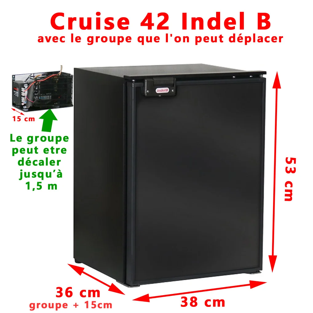 Camping-car, réfrigérateur Cruise 42 avec compresseur déportable par IndelB - Accessoires Outdoor pour Plus de Liberté de Pièces Mouvement