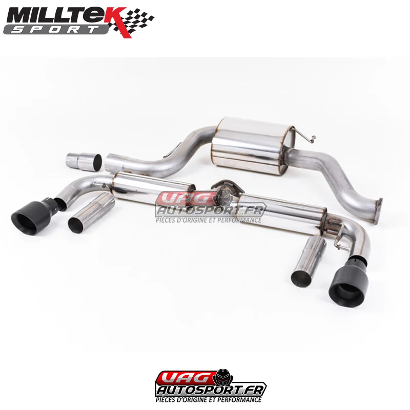 Demi-ligne (CatBack) – Avec silencieux intermédiaire – Sorties Dual GT100 Cerakote Black – VW Beetle 2.0 TSI (Chassis A5) – (2011+) – SSXVW345 – Milltek - Saldi Straordinari – Offerte Speciali Disponibili Adesso Echappement Milltek Cat-back pour AUDI /